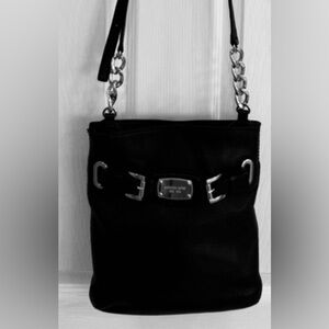 Michael Kors Black Crossbody Bag with Gold Accents